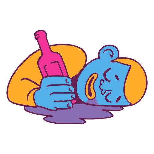 Schlafender blauer betrunkener Junge PNG-Design