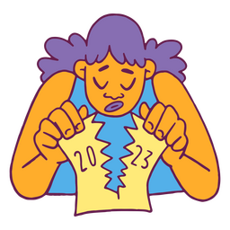 Chica de dibujos animados de año nuevo 2023 Diseño PNG