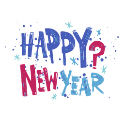 Cita de garabato de año nuevo infeliz Diseño PNG
