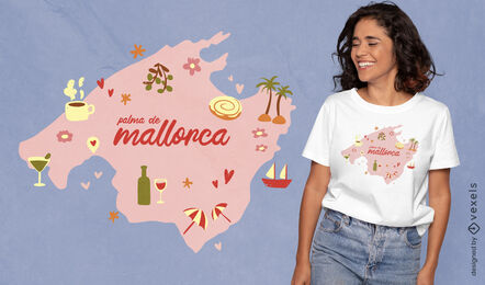 Design de camiseta do mapa de Palma de Maiorca