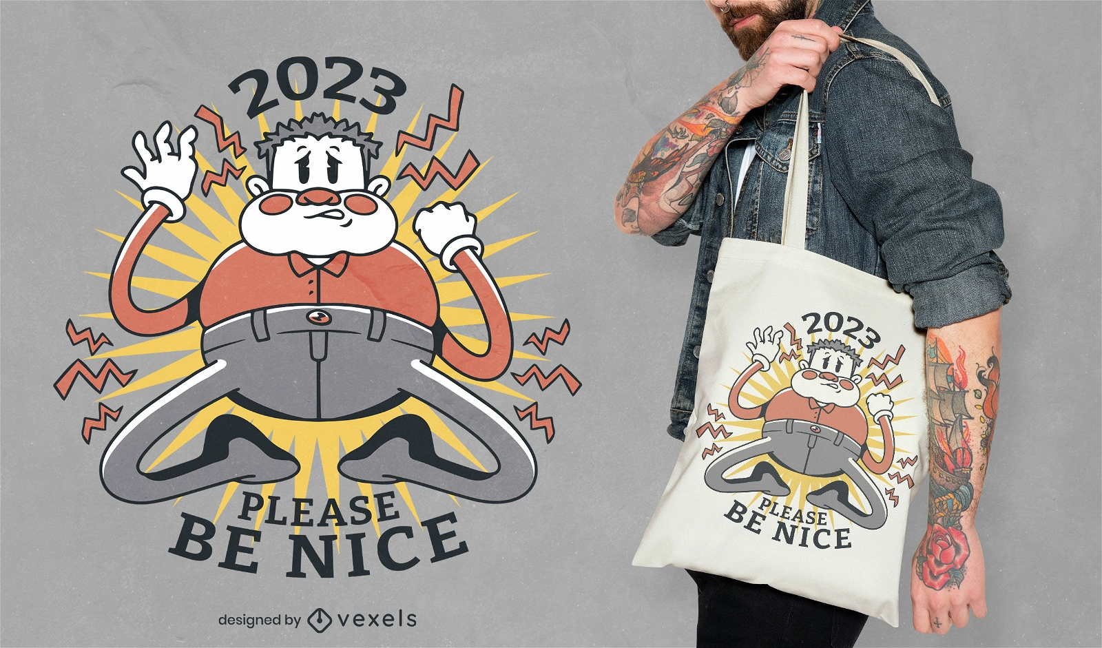2023 please be nice tote bag design