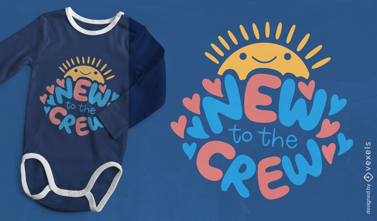 Novo no design de camiseta com citação de bebê da tripulação