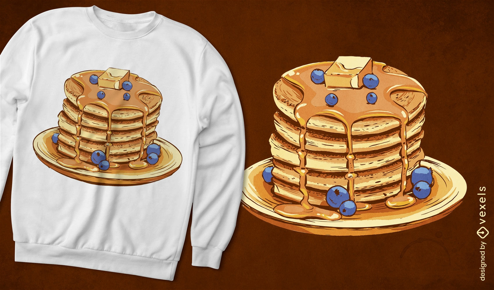 Blueberry pancakes t-shirt design
