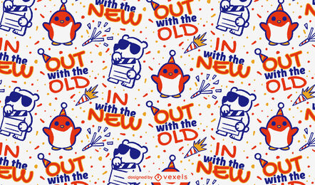 New Year celebration animal pattern design