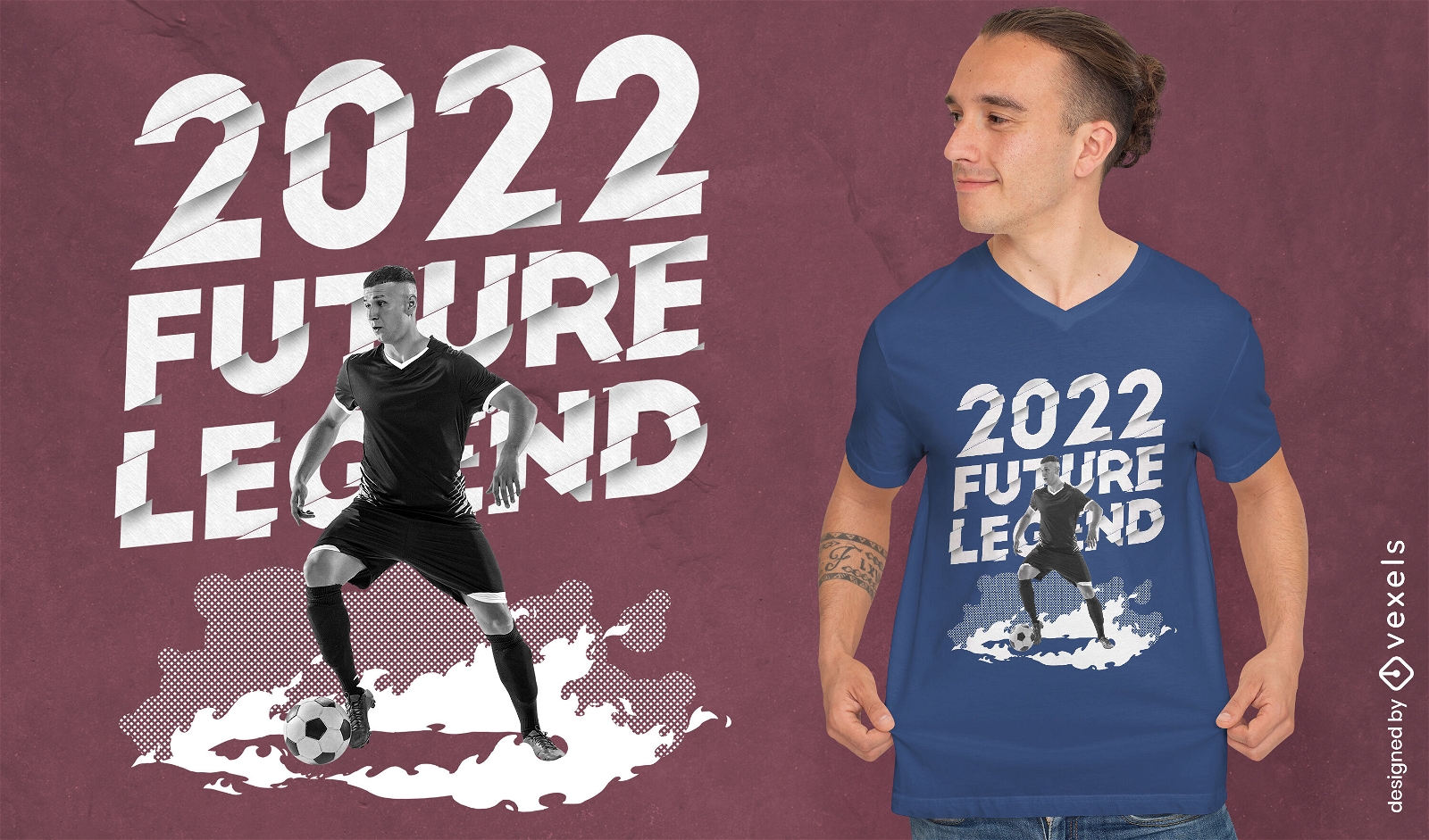 Soccer legend psd t-shirt design