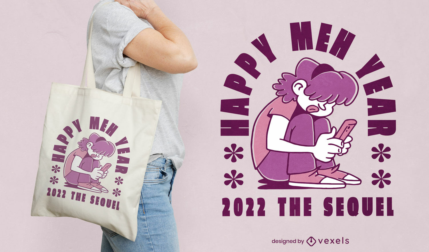 Gamer new year celebration tote bag design