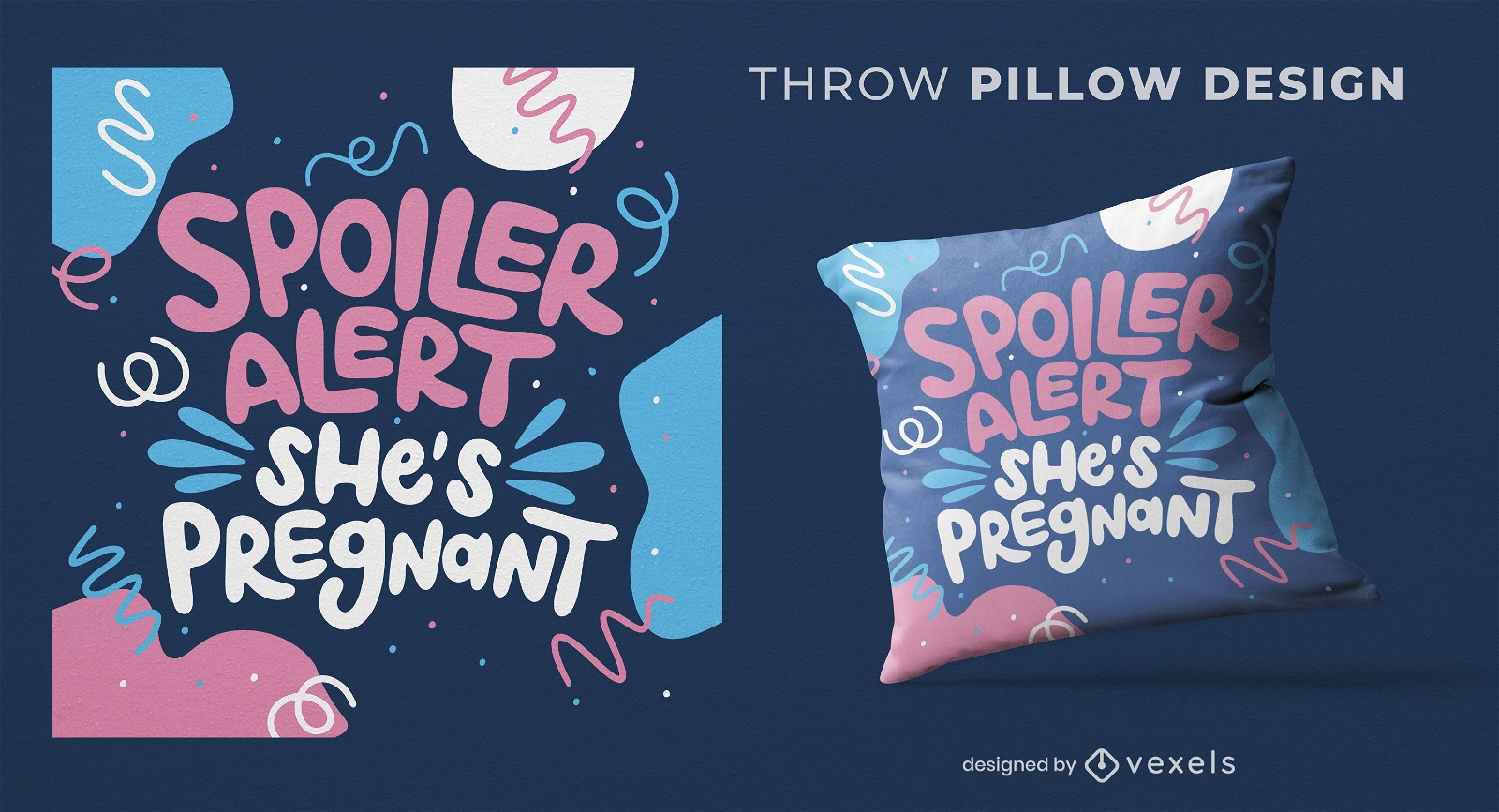 Baby announcement spoiler throw pillow design