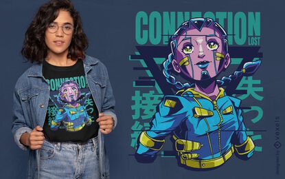 Cyberpunk girl t-shirt design
