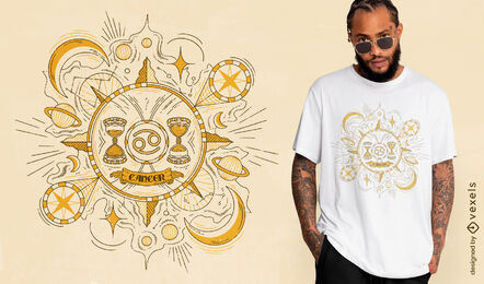Vintage cancer constellation t-shirt design