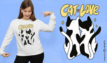 Cat love couple t-shirt design