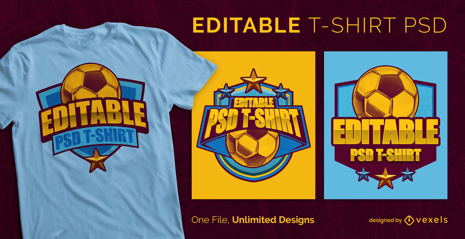 T-shirt PSD edit?vel de trof?us de futebol Qatar
