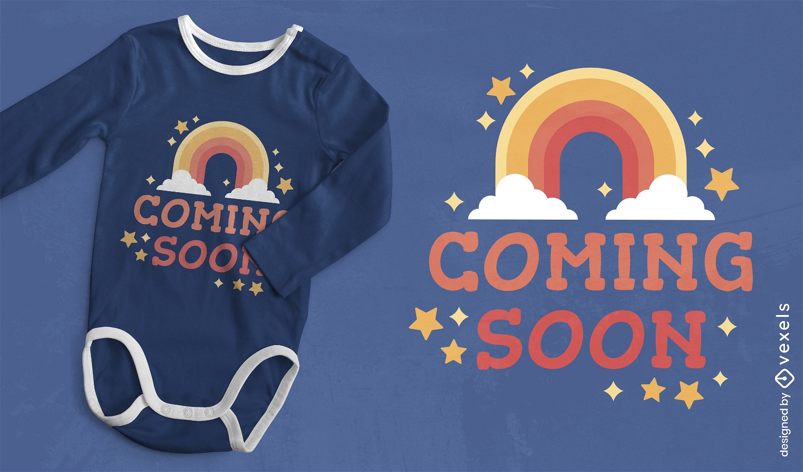 Design de camiseta de anúncio de bebê arco-íris
