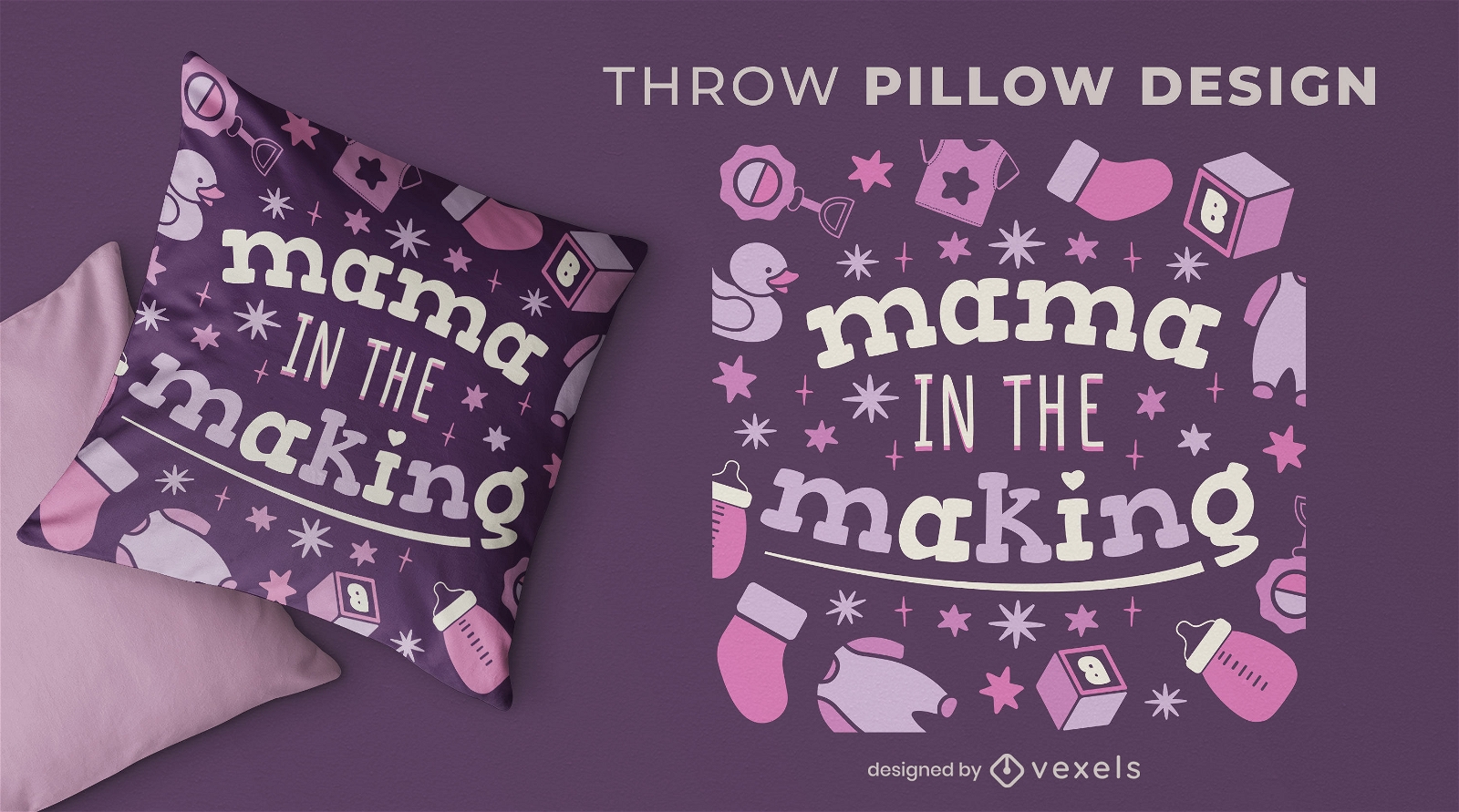 Mama in the making throw pillow design