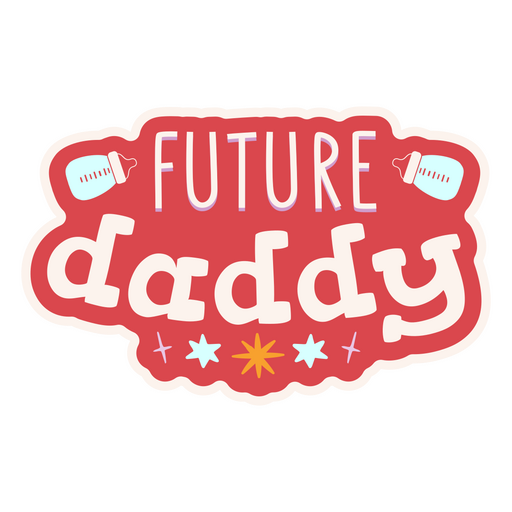 Etiqueta engomada de las letras del futuro papá Diseño PNG