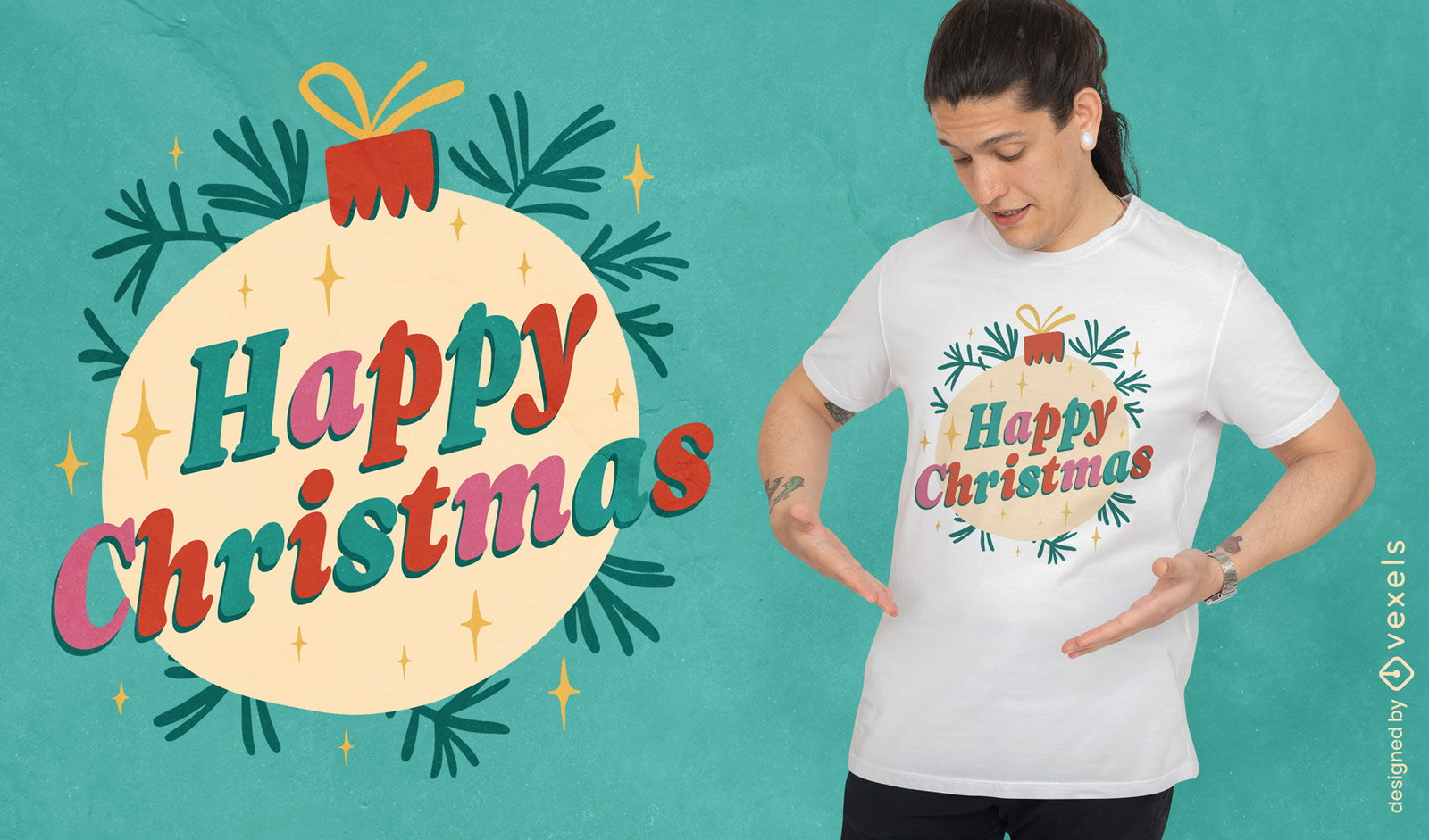 Diseño de camiseta de cita de temporada de feliz navidad