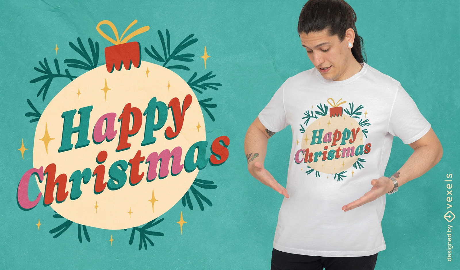 Happy christmas seasonal quote t-shirt design