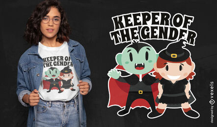 Vampire and witch halloween t-shirt design