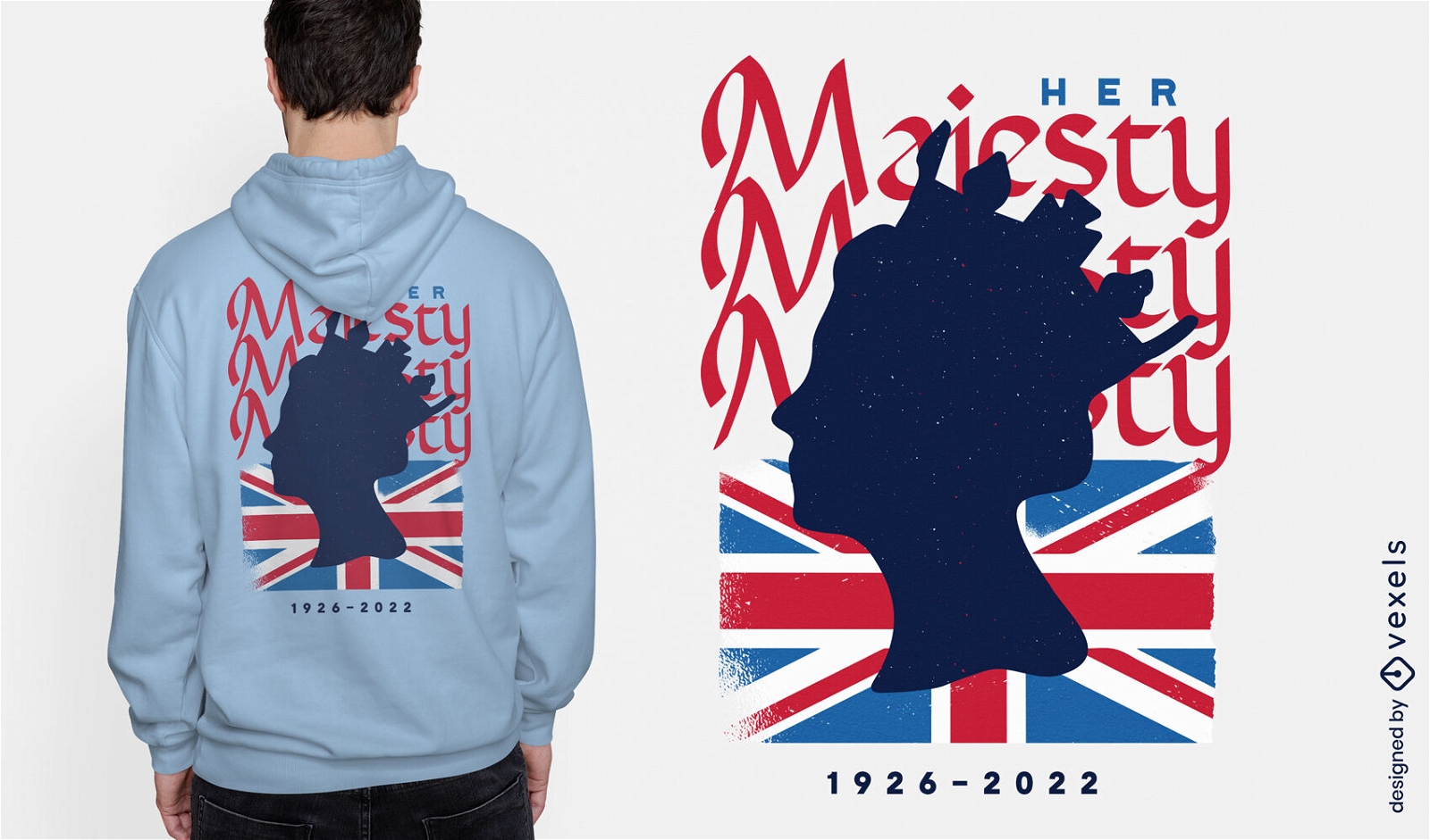 Queen with british flag t-shirt design