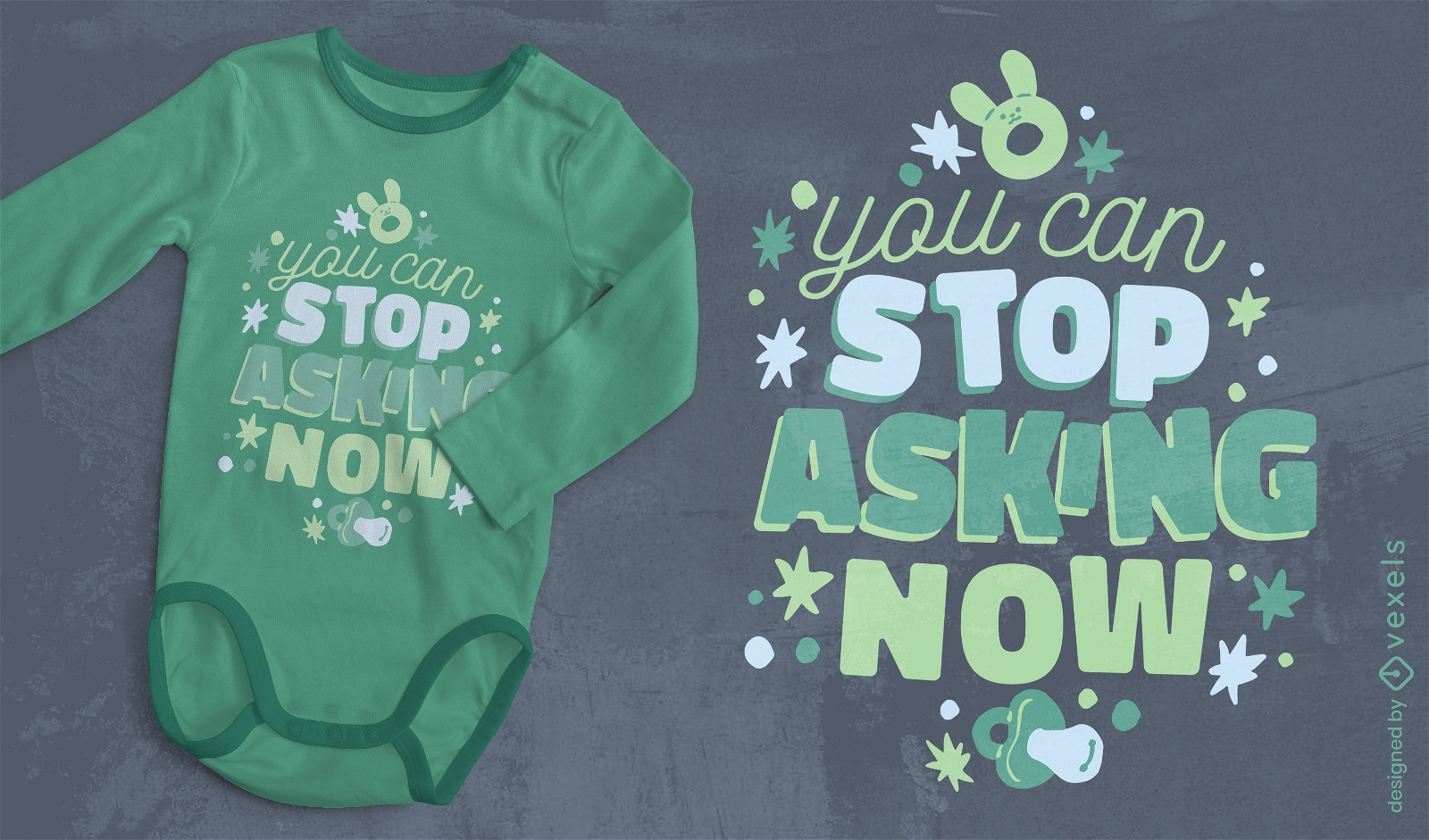 Design de camiseta com citação de anúncio de bebê