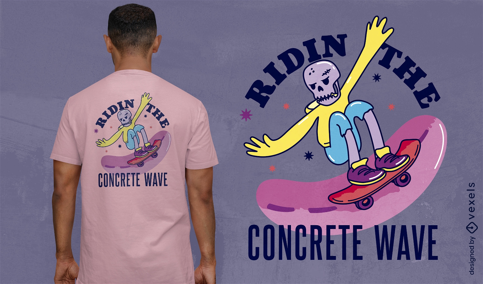Skeleton skateboarder t-shirt design