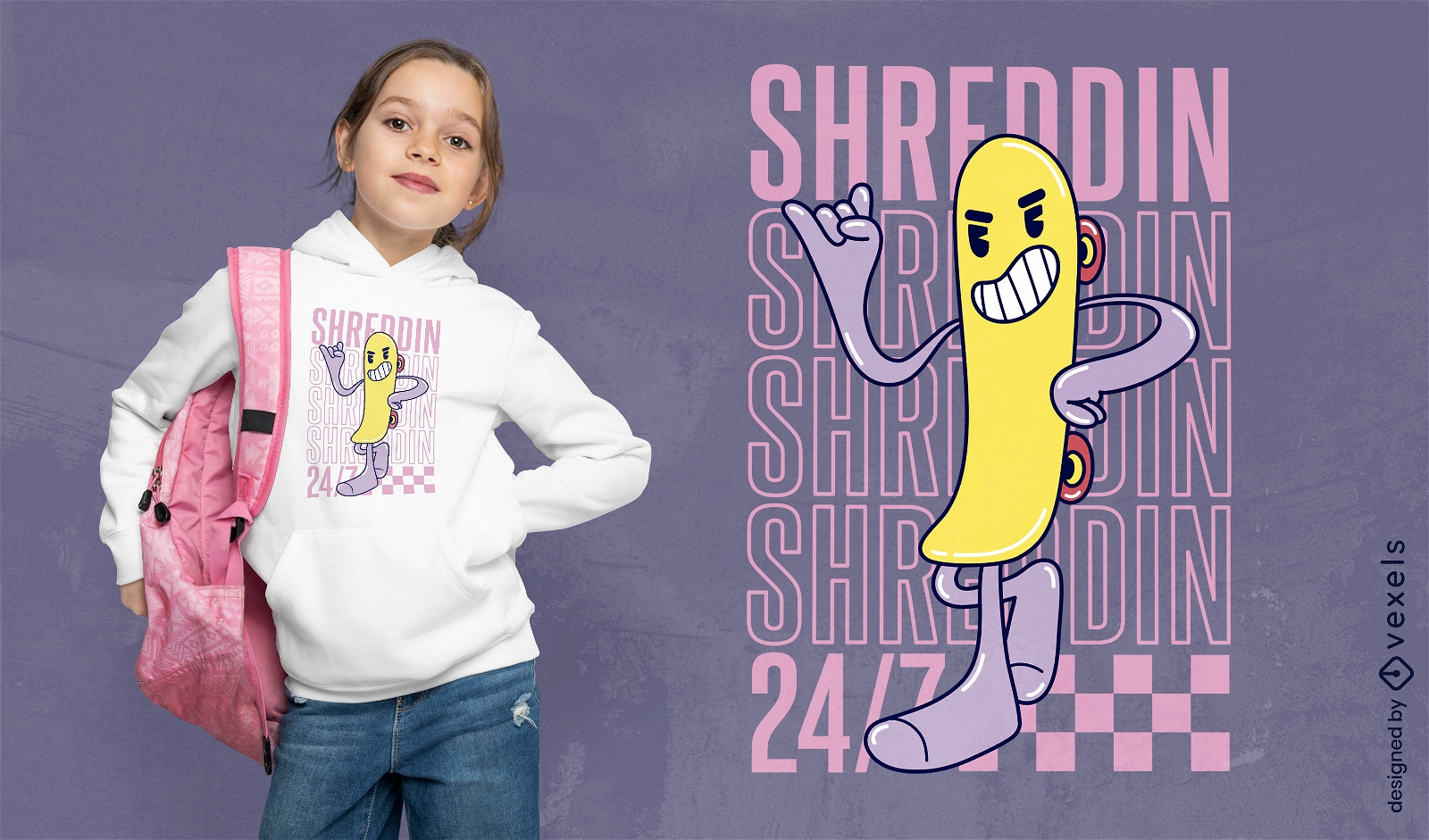 Cartoon-Skateboard-Spaß-T-Shirt-Design