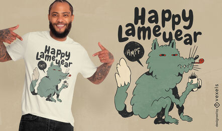 Design de camiseta animal anti ano novo
