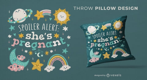 She's pregnant throw pillow design