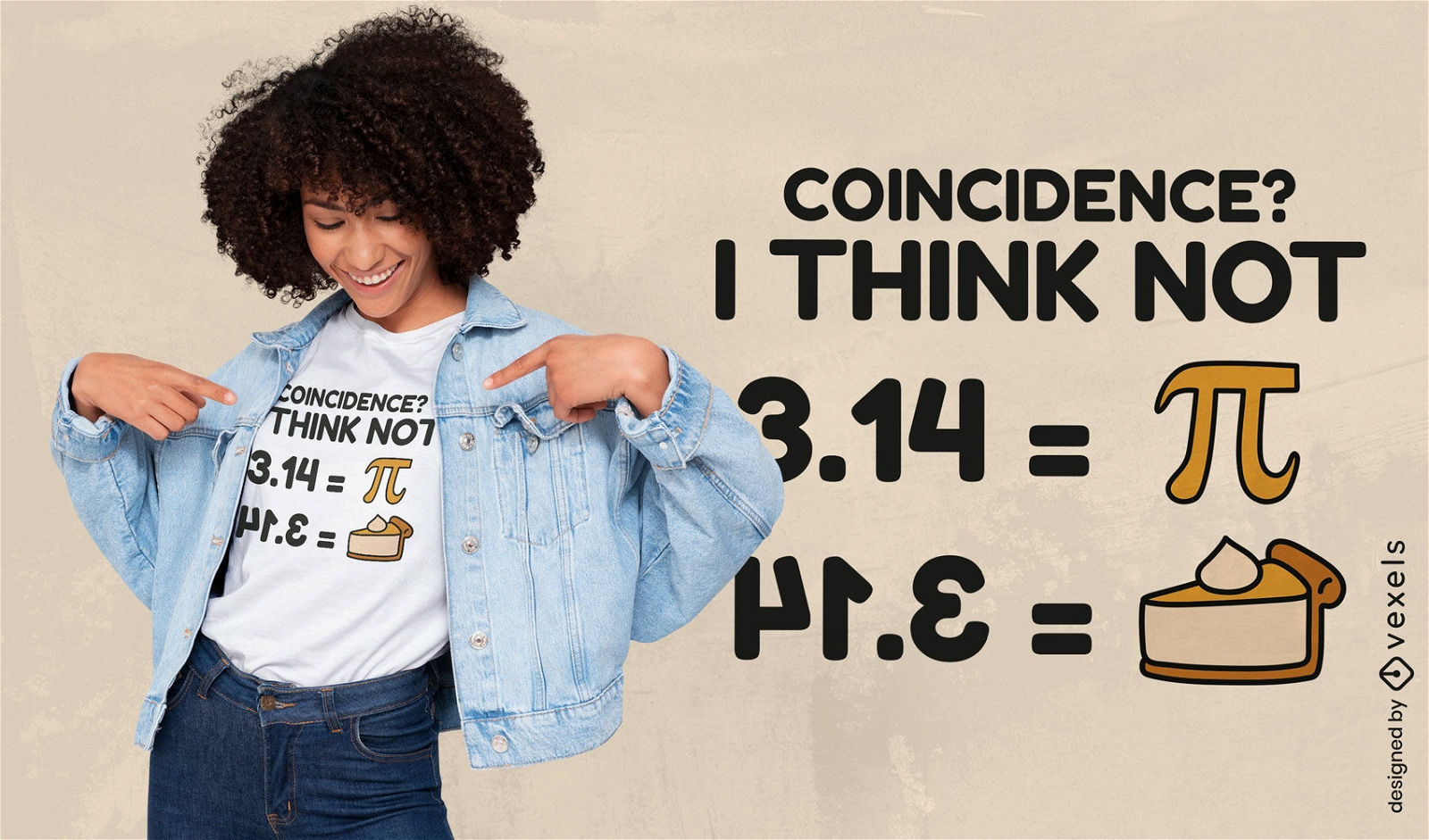 Pi science symbol and food t-shirt design