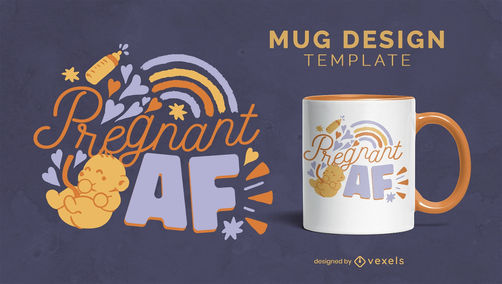 Pregnant AF mug design