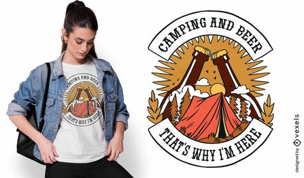 Camping and beer drinks t-shirt design