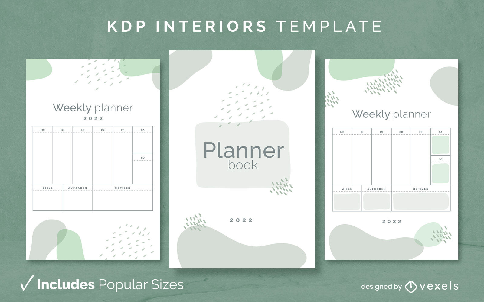 Abstract weekly planner design template KDP