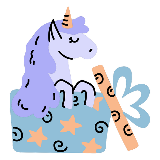 Birthday unicorn doodle gift PNG Design