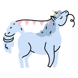 Geburtstags-Einhorn-Doodle-Deko PNG-Design
