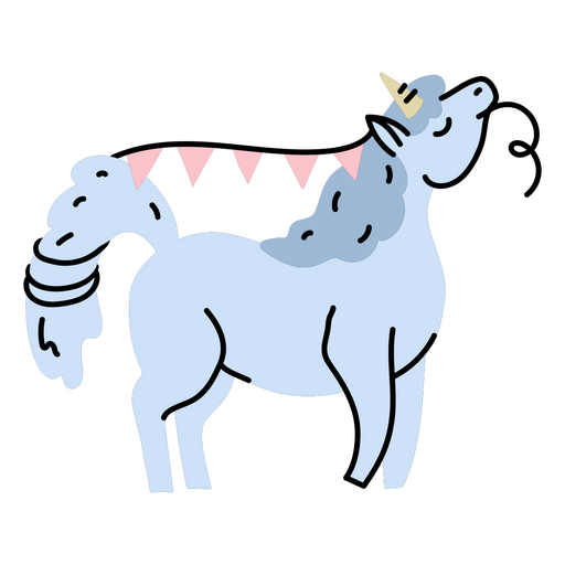 Birthday unicorn doodle deco PNG Design