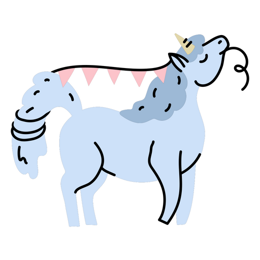 Unicornio de cumpleaños doodle deco Diseño PNG