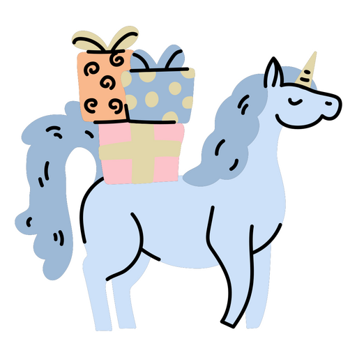 Unicornio garabato regalos de cumplea?os Diseño PNG