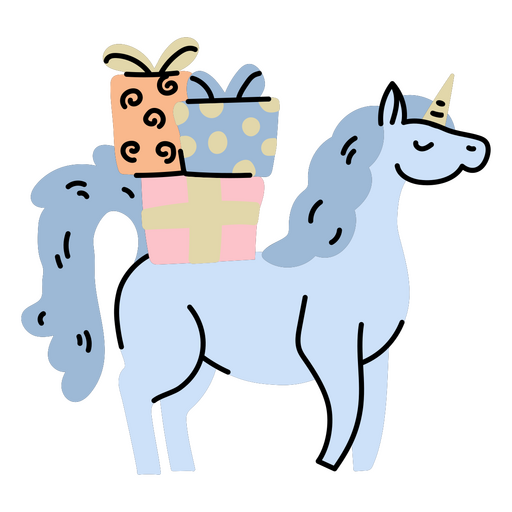 Unicornio garabato regalos de cumpleaños Diseño PNG