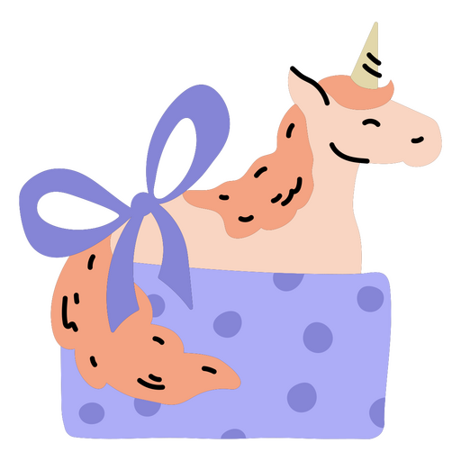 Unicórnio doodle presente de aniversário Desenho PNG