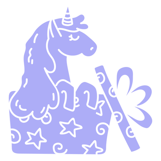 Magic unicorn celebrating its birthday PNG Design