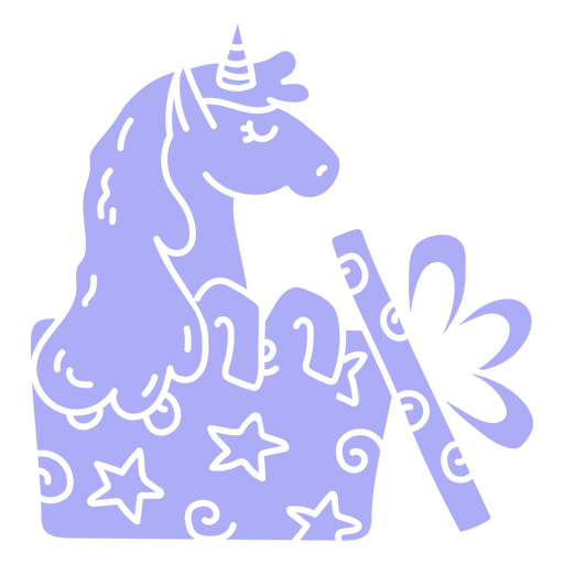 Unicornio mágico celebrando su cumpleaños Diseño PNG