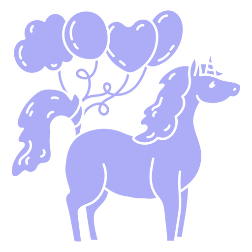 Unicornio mágico celebrando su cumpleaños Diseño PNG