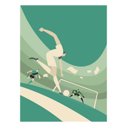 View from below of a soccer player    PNG Design