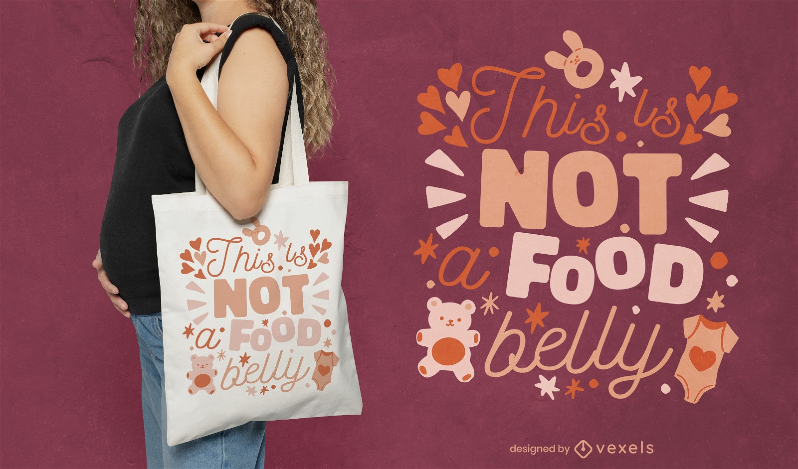 Not a food belly tote bag design