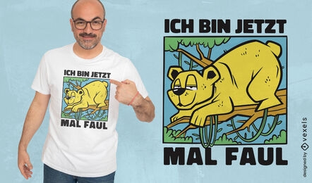 Tierkarikatur-T-Shirt Entwurf des faulen Bären