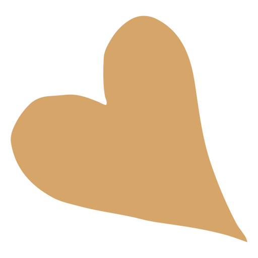 Icono en forma de corazón marrón Diseño PNG