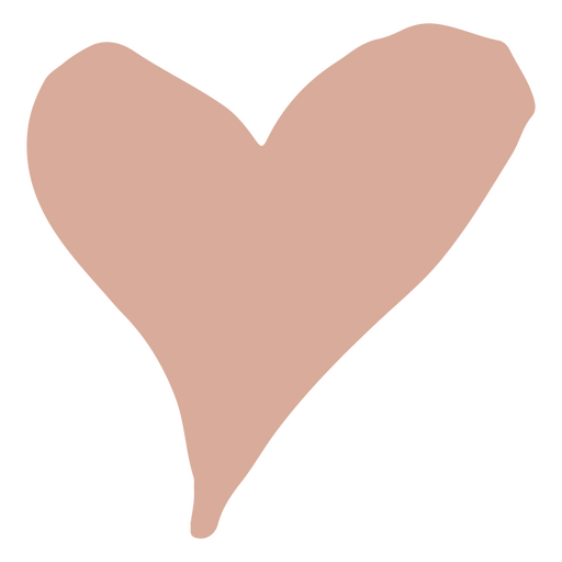 Pink heart doodle flat PNG Design