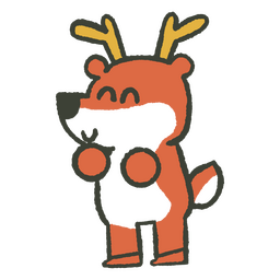 Christmas reindeer doodle PNG Design
