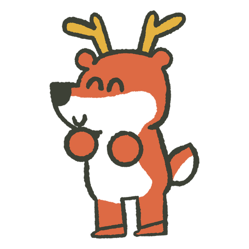 Christmas reindeer doodle PNG Design