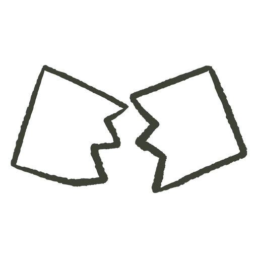 Two broken pieces of paper PNG Design