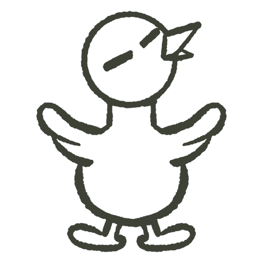 Black and white silhouette of a duck PNG Design